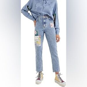 Desigual Cropped Straight Japanese Jeans on Blue Size 4